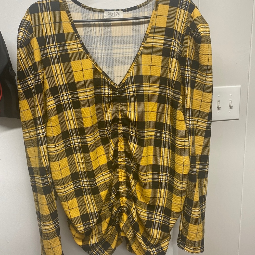 Yellow and black long sleeve shirt